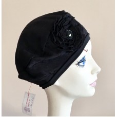 NWT IMAGA Designer BERET Hat BLACK Lace with Flower  eb-16754045